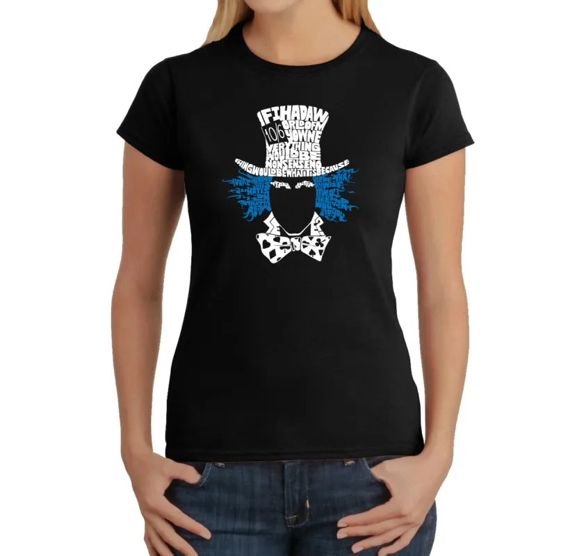 The Mad Hatter - Women's Word Art T-Shirt sold by LA Pop Art
