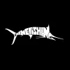 Marlin Gone Fishing - Large Word Art Tote Bag sold by LA Pop Art