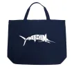 Marlin Gone Fishing - Large Word Art Tote Bag sold by LA Pop Art