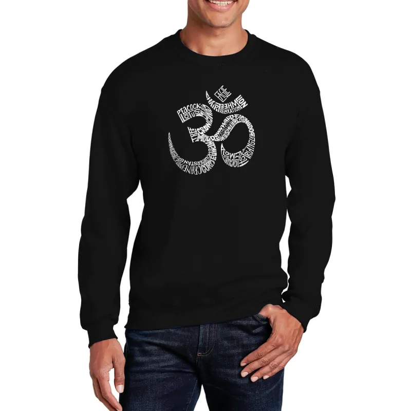 Poses OM - Men's Word Art Crewneck Sweatshirt sold by LA Pop Art