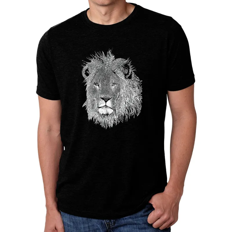 Lion  - Men's Premium Blend Word Art T-Shirt sold by LA Pop Art