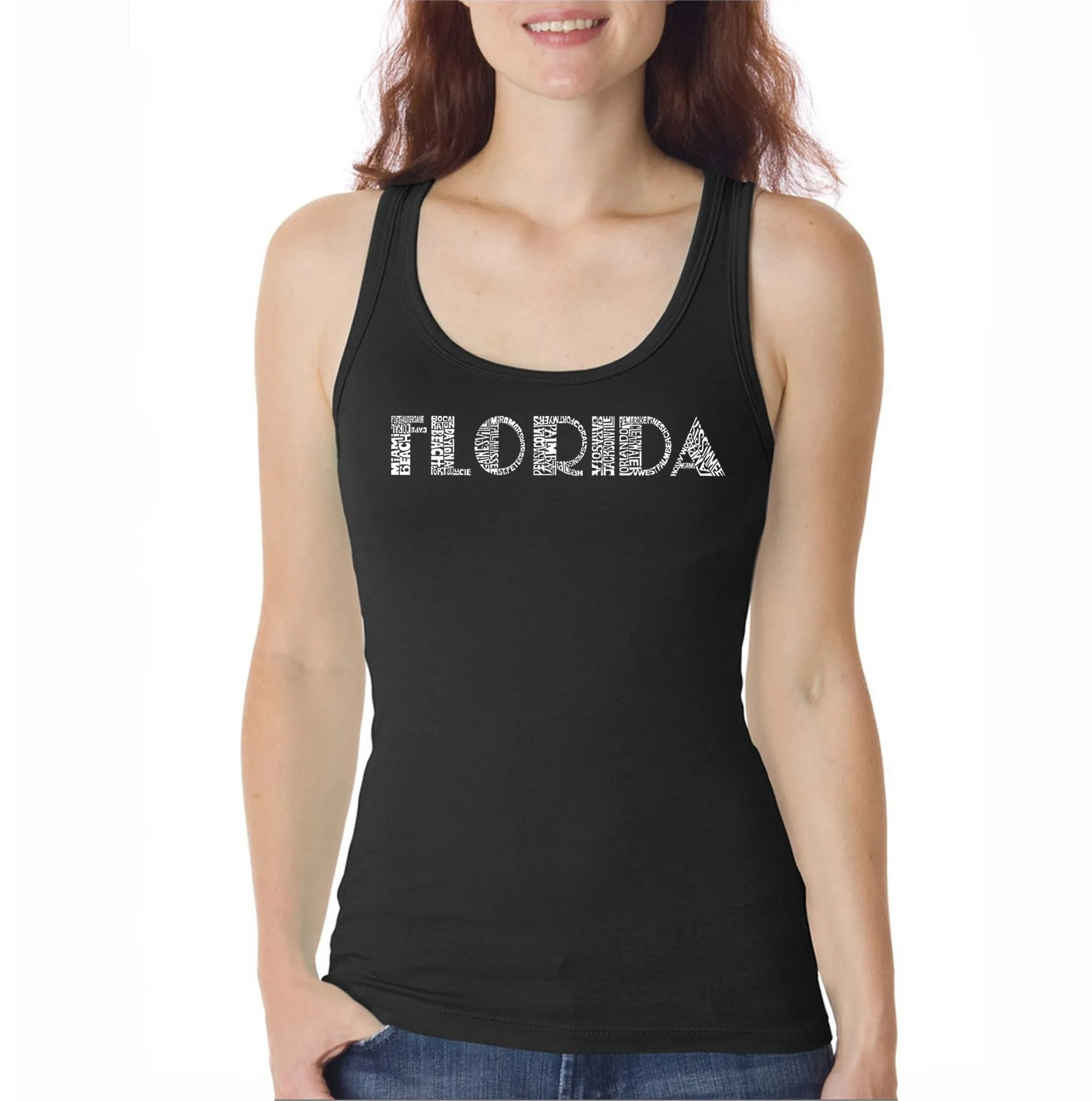 POPULAR CITIES IN FLORIDA - Women's Word Art Tank Top sold by LA Pop Art
