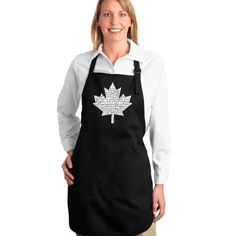 CANADIAN NATIONAL ANTHEM - Full Length Word Art Apron sold by LA Pop Art