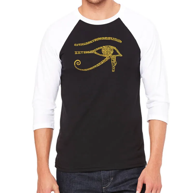EGYPT - Men's Raglan Baseball Word Art T-Shirt sold by LA Pop Art