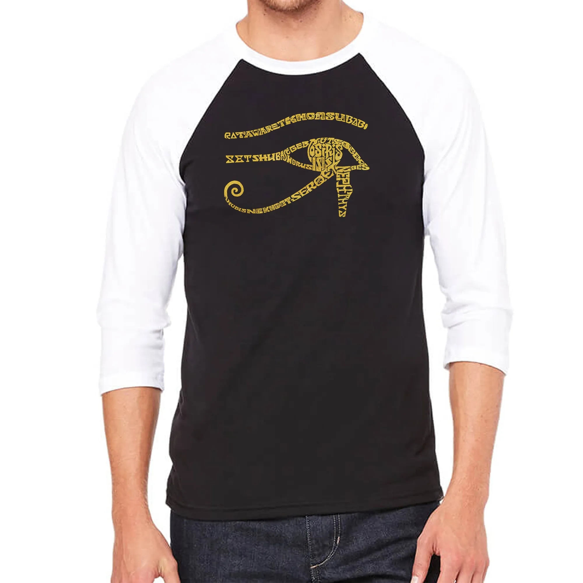 EGYPT - Men's Raglan Baseball Word Art T-Shirt sold by LA Pop Art