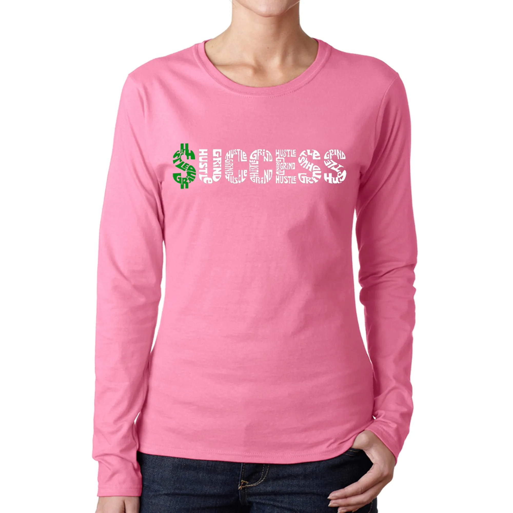 Success - Women's Word Art Long Sleeve T-Shirt sold by LA Pop Art product image thumbnail 3