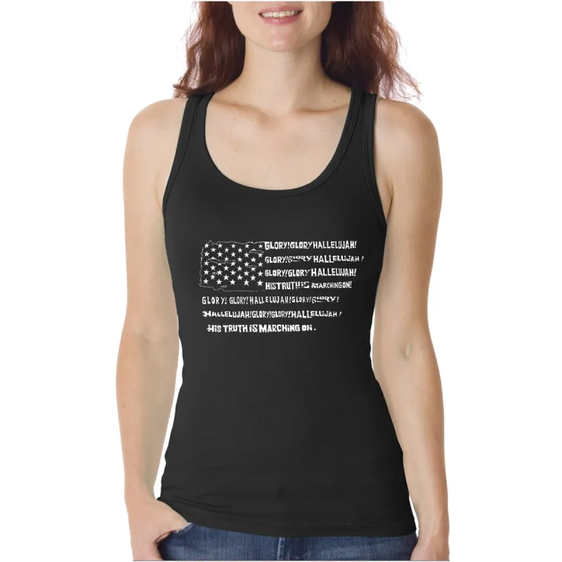 Glory Hallelujah Flag  - Women's Word Art Tank Top sold by LA Pop Art