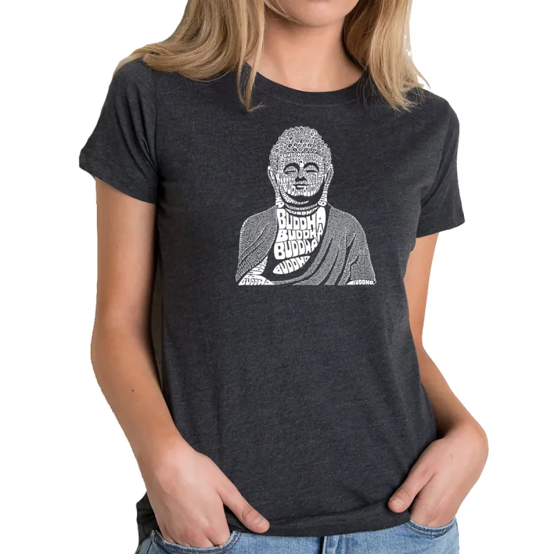 Buddha  - Women's Premium Blend Word Art T-Shirt sold by LA Pop Art