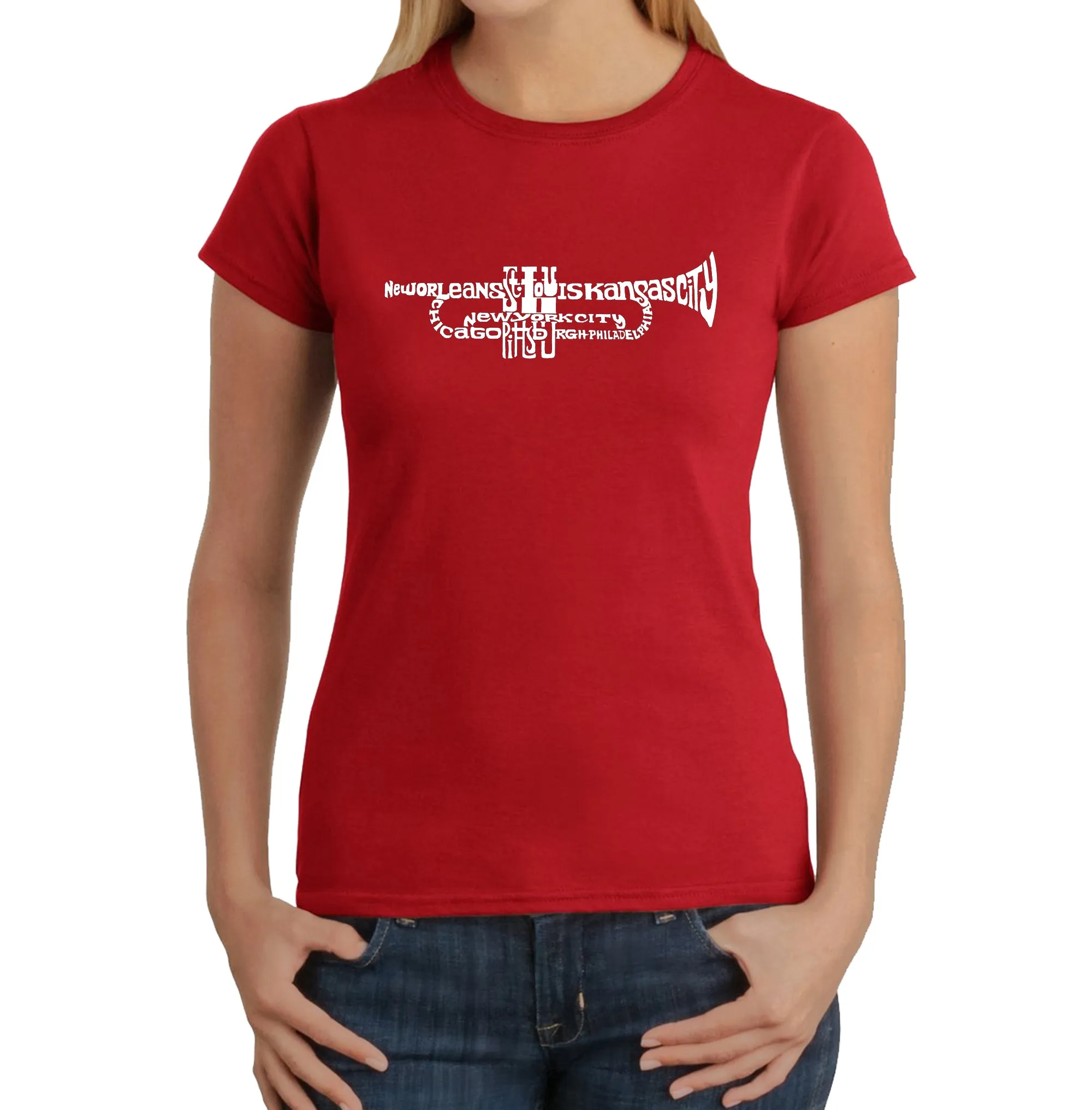 Trumpet - Women's Word Art T-Shirt sold by LA Pop Art product image thumbnail 5