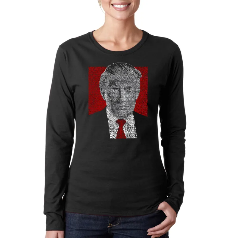 TRUMP 2016 Make America Great Again - Women's Word Art Long Sleeve T-Shirt sold by LA Pop Art