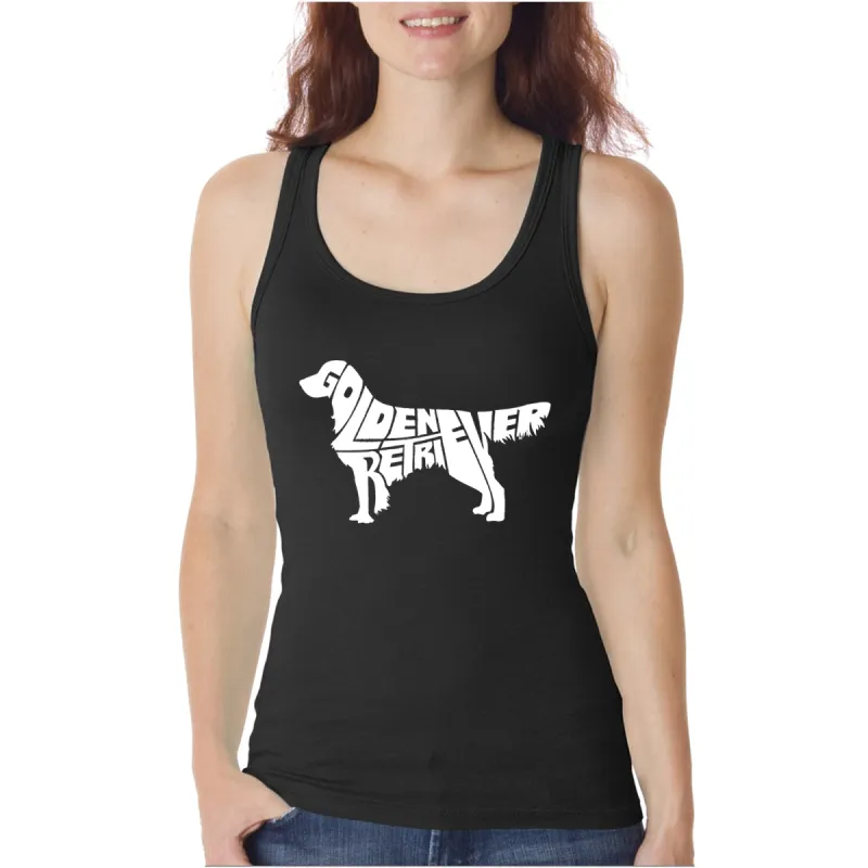 Golden Retreiver  - Women's Word Art Tank Top sold by LA Pop Art