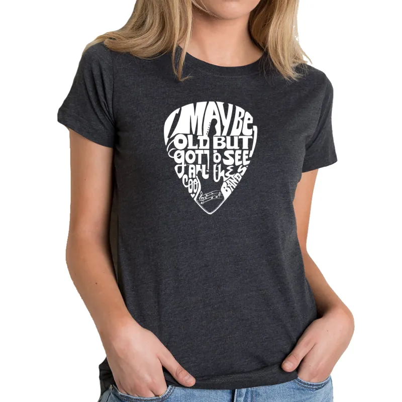 Guitar Pick - Women's Premium Blend Word Art T-Shirt made by LA Pop Art