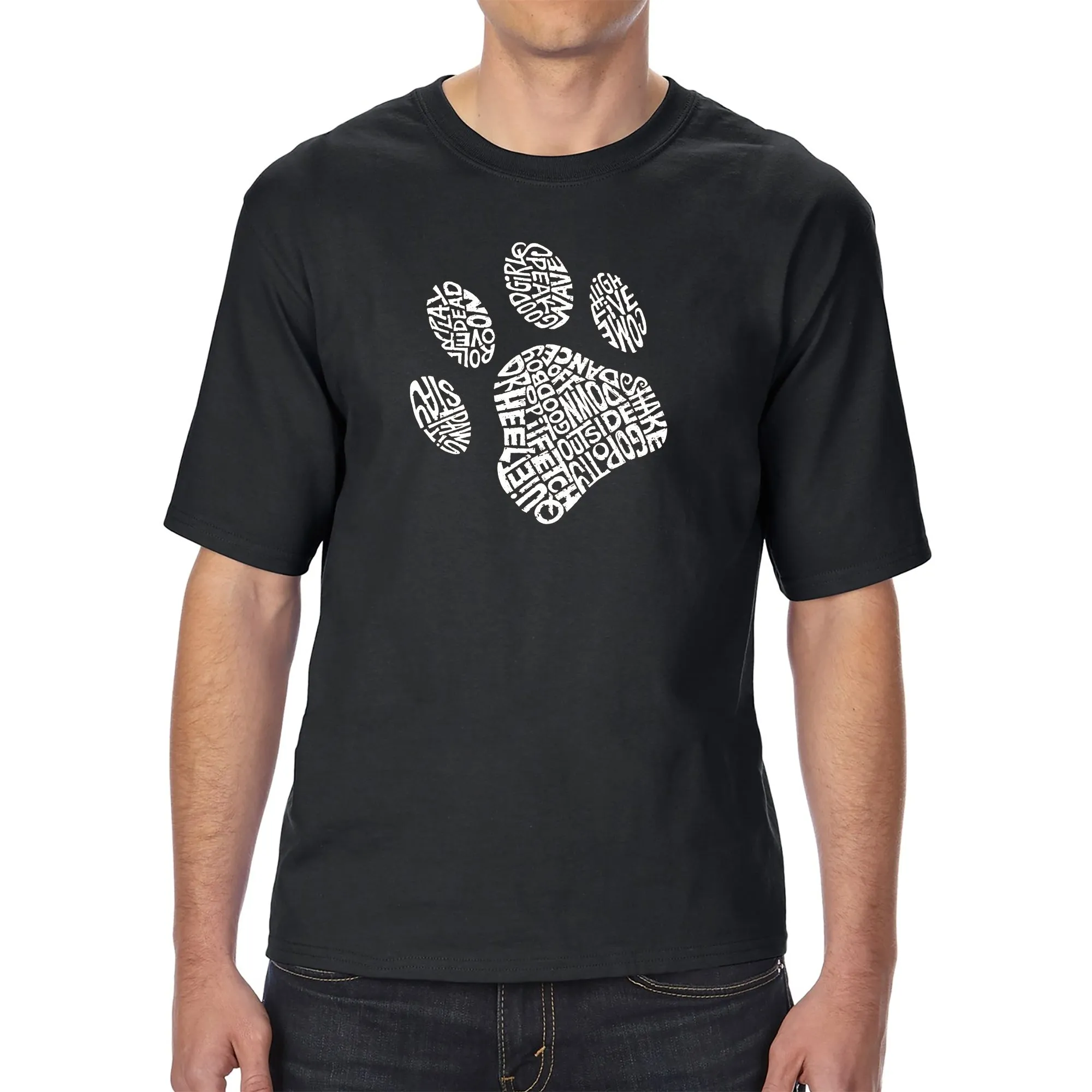 Dog Paw - Men's Tall Word Art T-Shirt sold by LA Pop Art