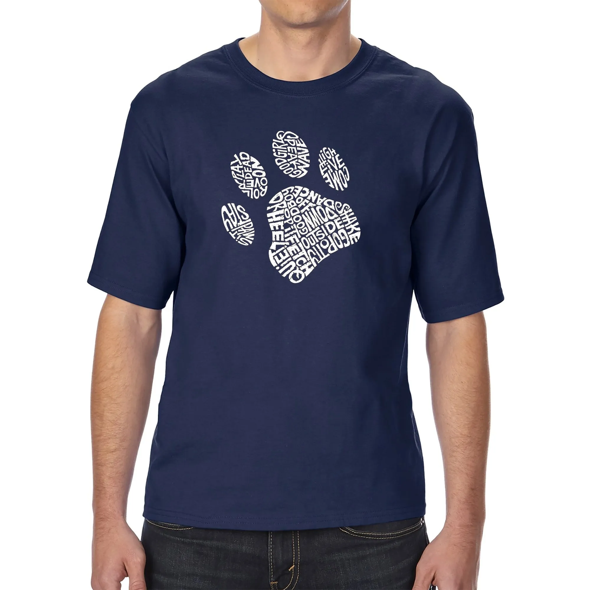 Dog Paw - Men's Tall Word Art T-Shirt sold by LA Pop Art product image thumbnail 3
