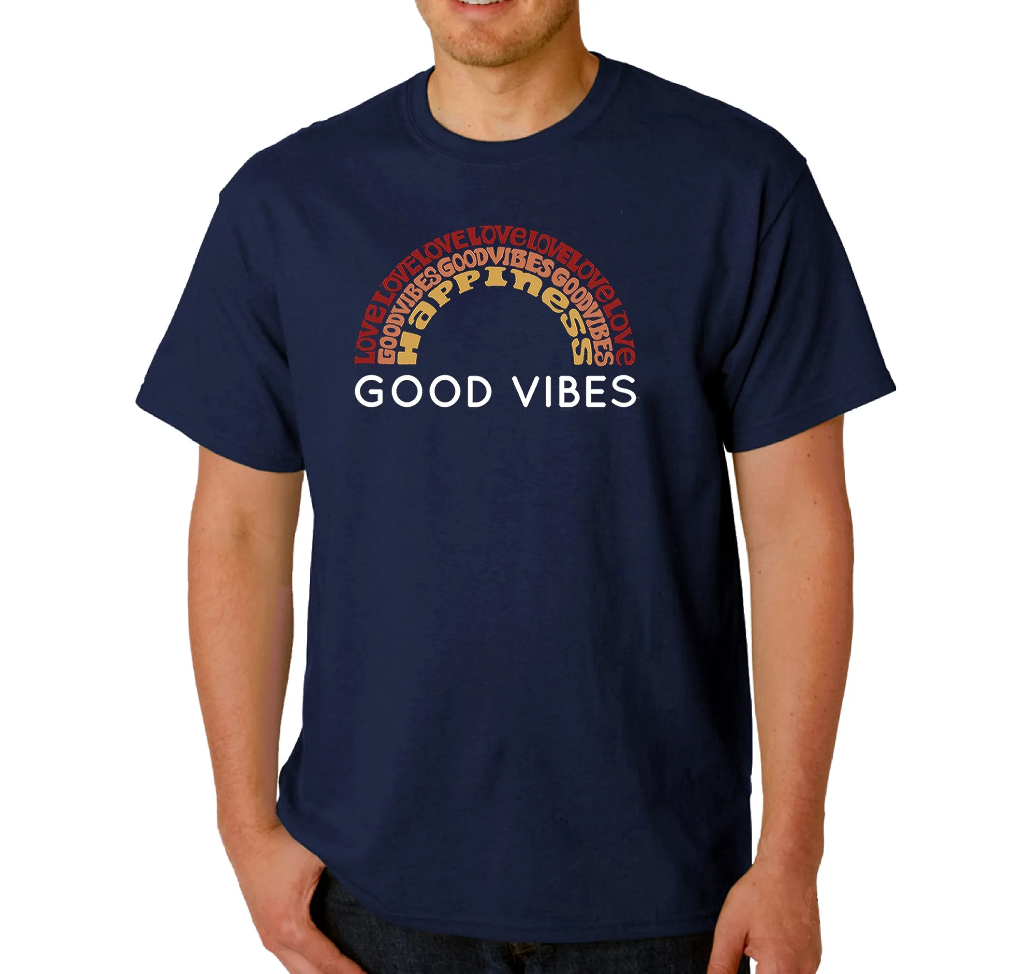 Good Vibes - Men's Word Art T-Shirt sold by LA Pop Art product image thumbnail 3