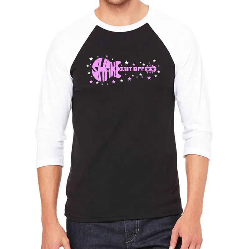 Shake it Off - Men's Raglan Baseball Word Art T-Shirt sold by LA Pop Art