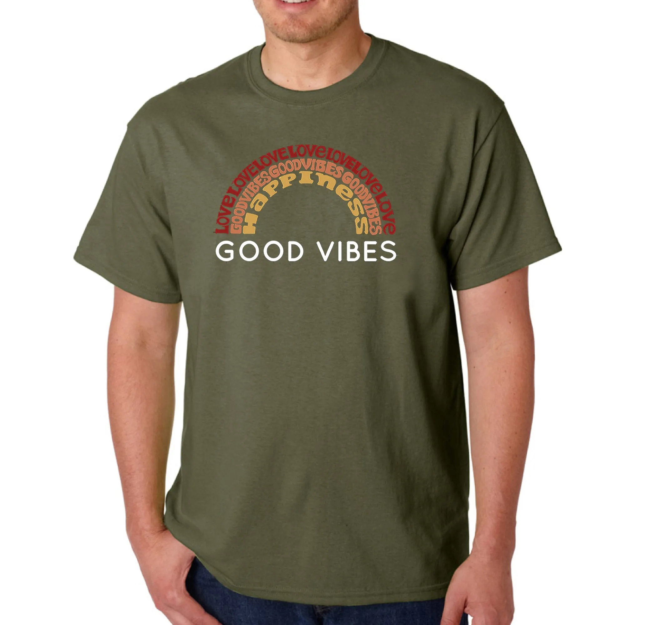 Good Vibes - Men's Word Art T-Shirt sold by LA Pop Art product image thumbnail 5