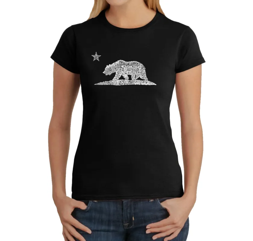 California Bear - Women's Word Art T-Shirt sold by LA Pop Art