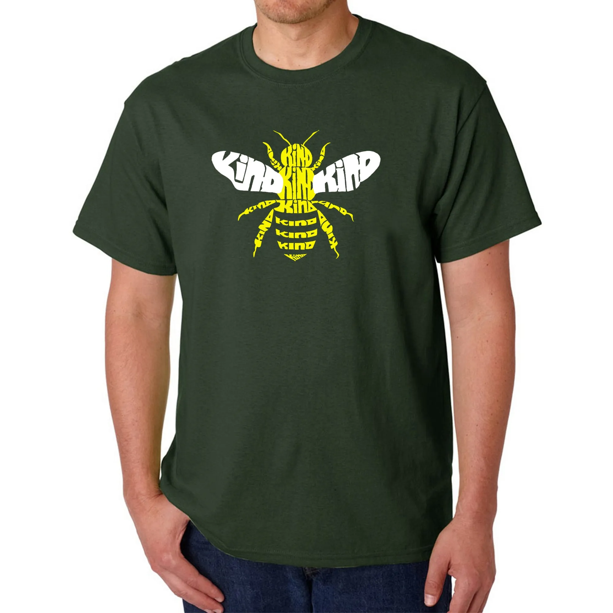 Bee Kind - Men's Word Art T-Shirt sold by LA Pop Art product image thumbnail 4