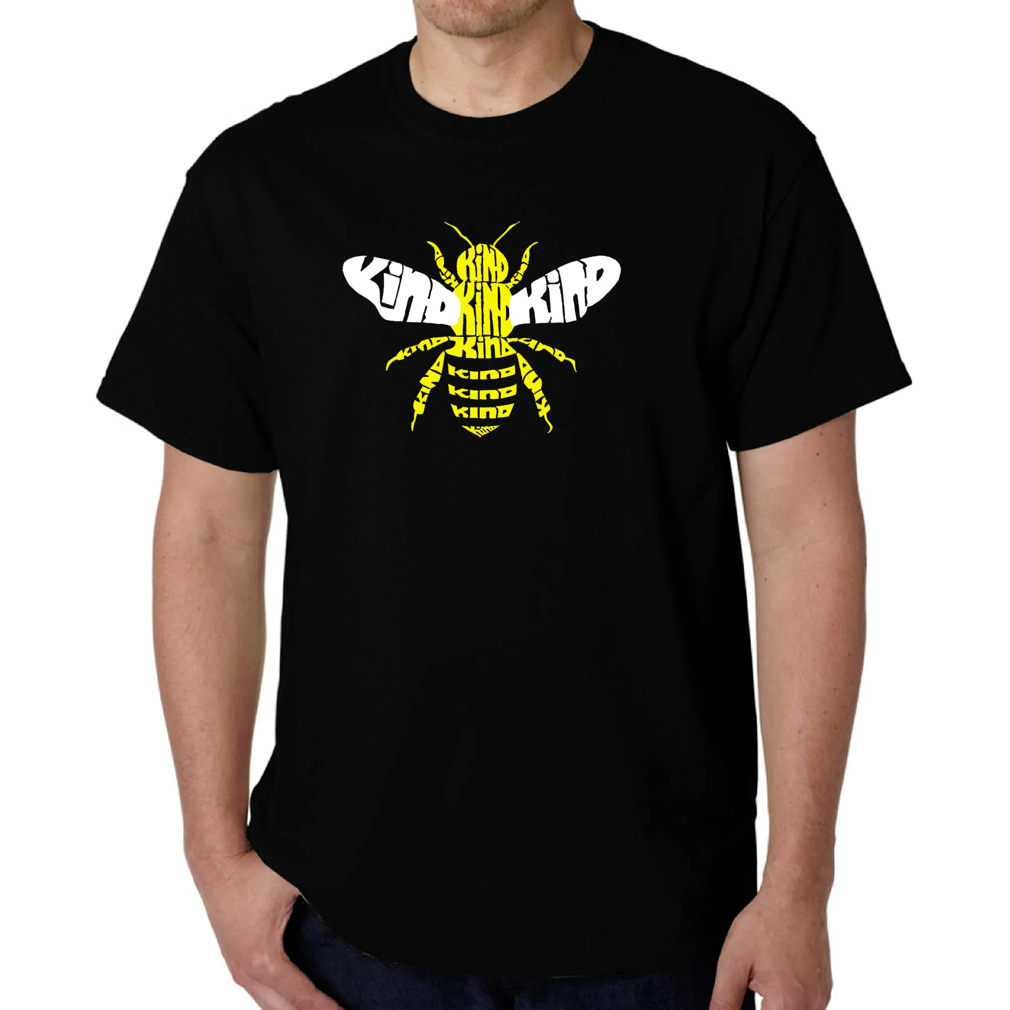 Bee Kind - Men's Word Art T-Shirt sold by LA Pop Art