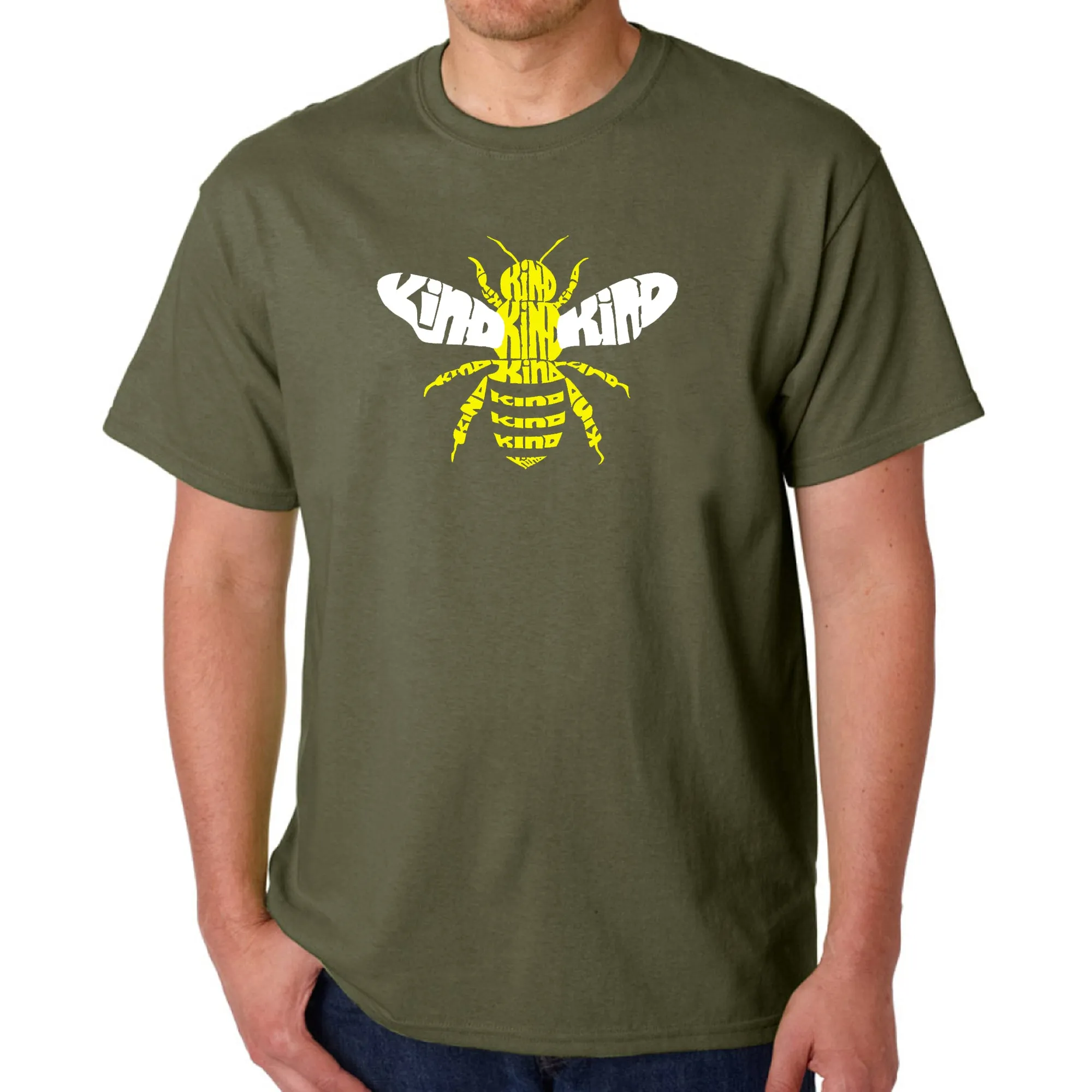 Bee Kind - Men's Word Art T-Shirt sold by LA Pop Art product image thumbnail 5