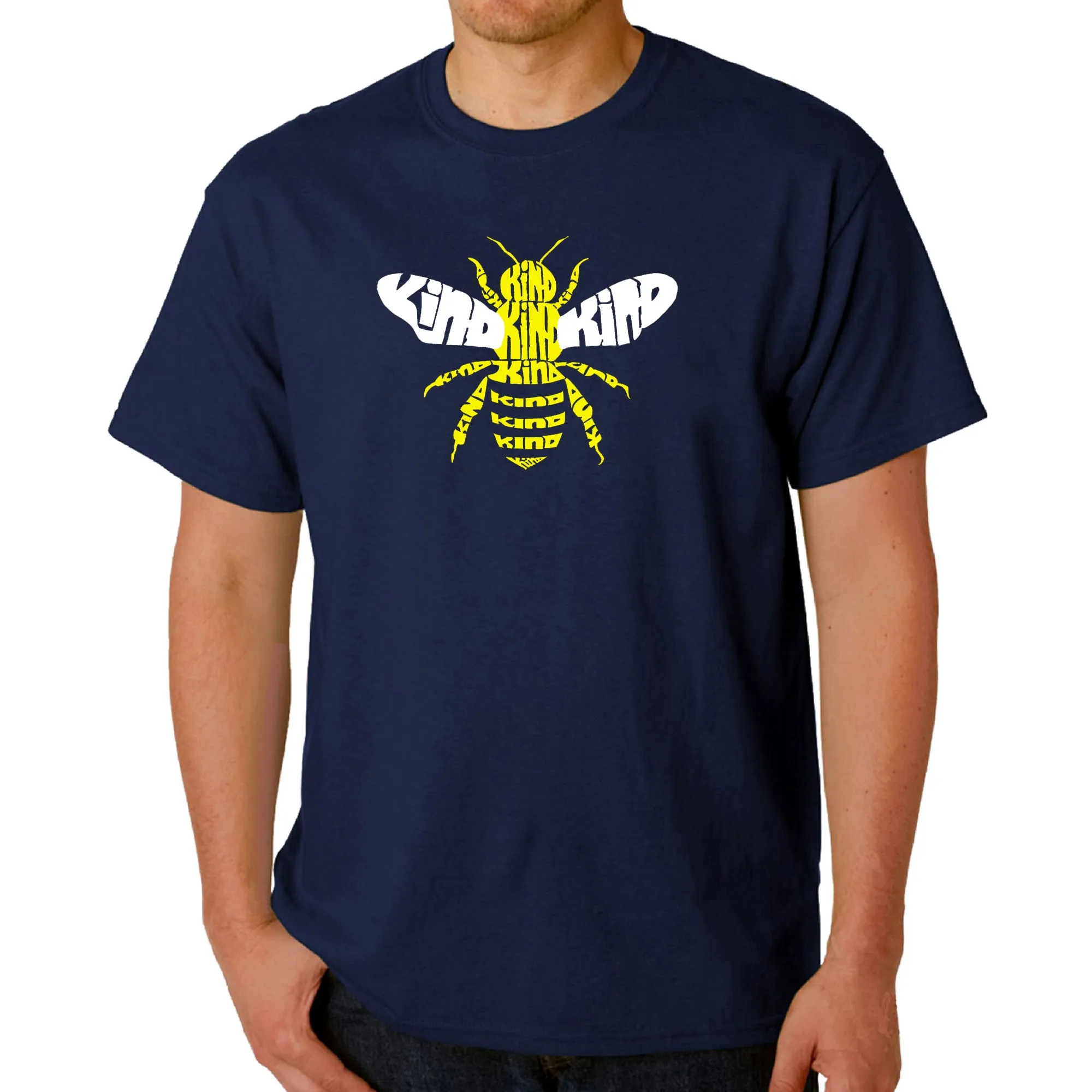 Bee Kind - Men's Word Art T-Shirt sold by LA Pop Art product image thumbnail 3