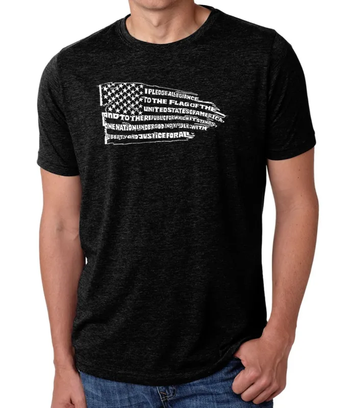Pledge of Allegiance Flag - Men's Premium Blend Word Art T-Shirt sold by LA Pop Art