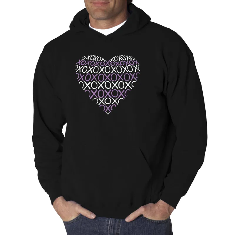 XOXO Heart  - Men's Word Art Hooded Sweatshirt sold by LA Pop Art