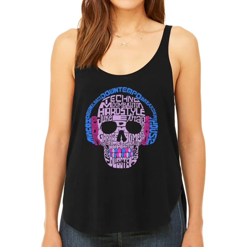 Styles of EDM Music  - Women's Premium Word Art Flowy Tank Top sold by LA Pop Art