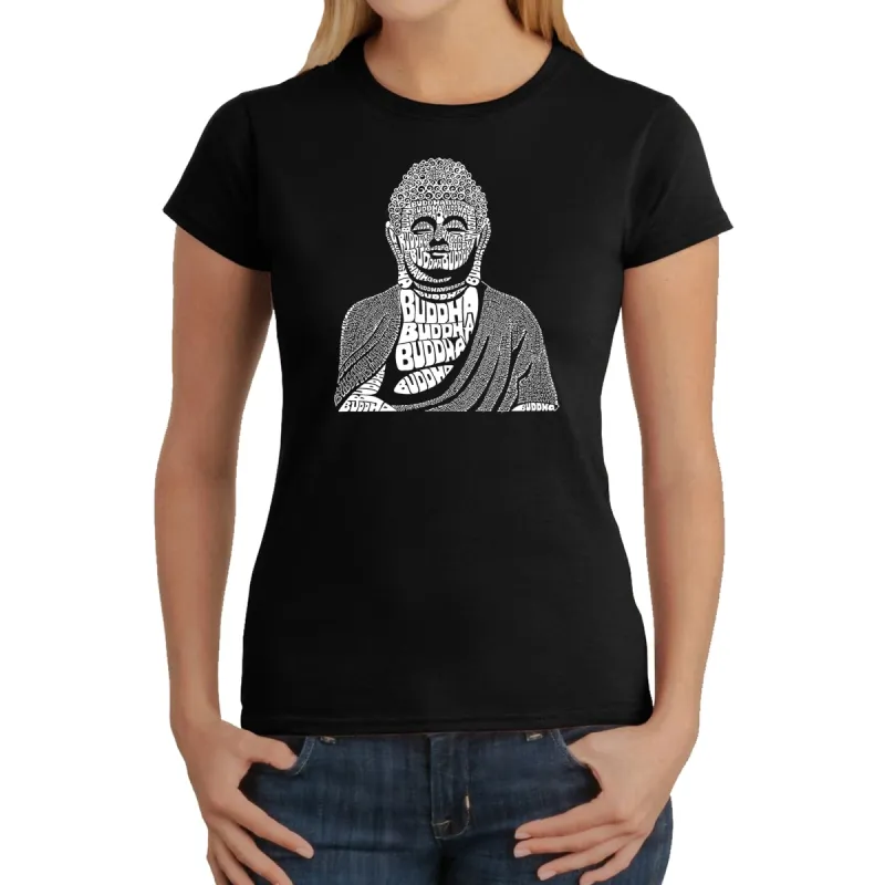 Buddha  - Women's Word Art T-Shirt sold by LA Pop Art