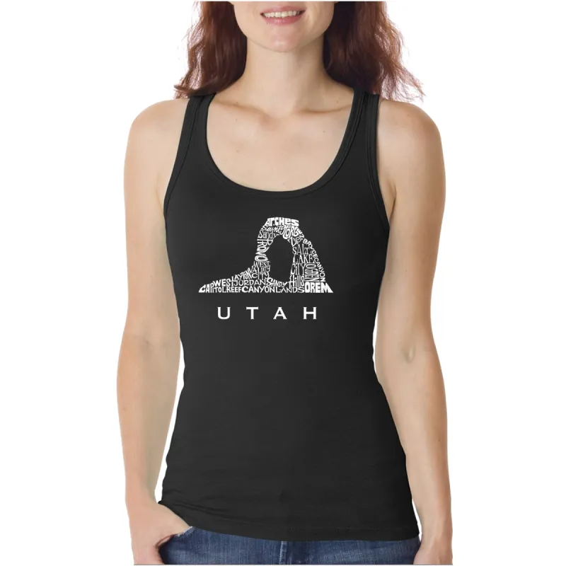 Utah  - Women's Word Art Tank Top sold by LA Pop Art