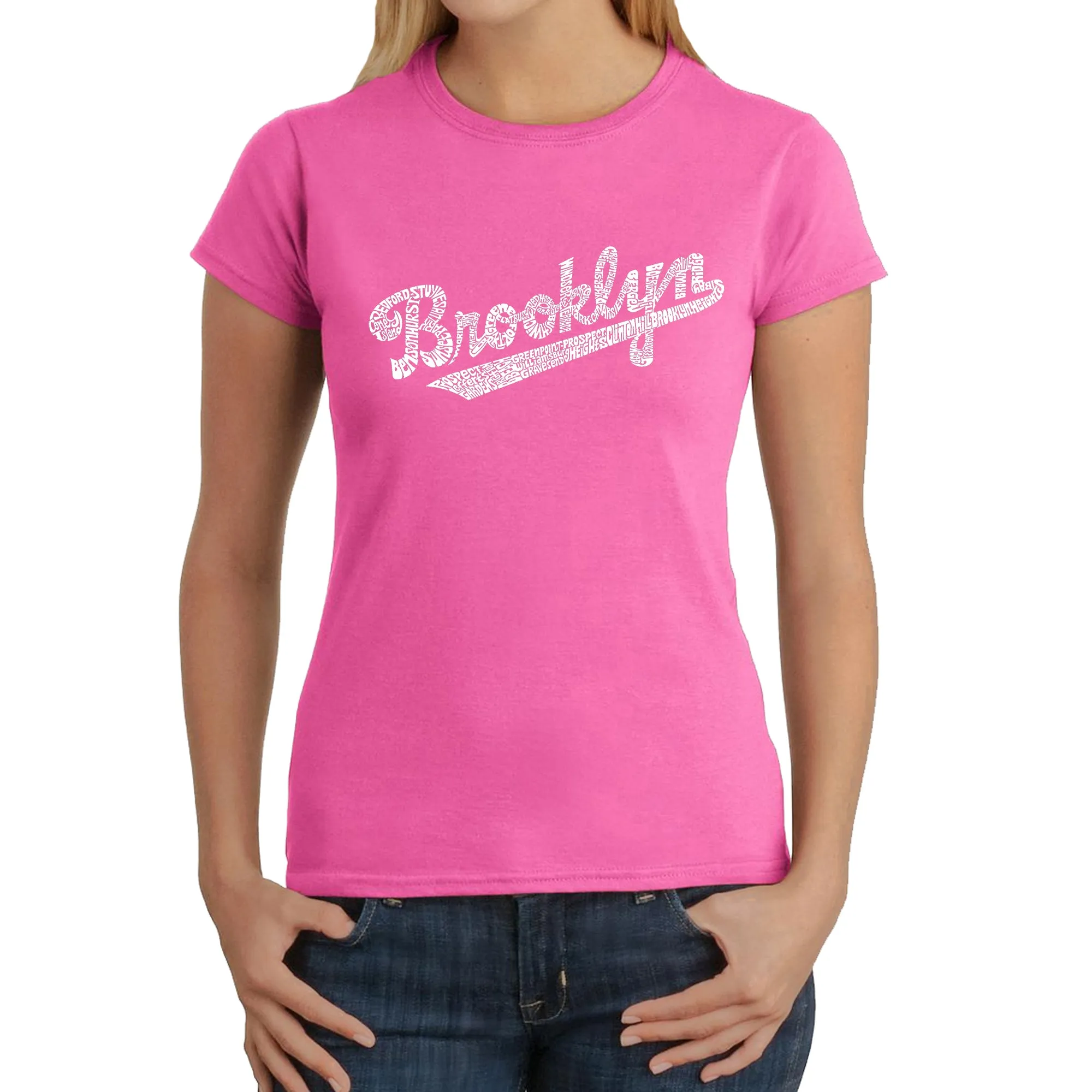 Brooklyn Neighborhoods - Women's Word Art T-Shirt sold by LA Pop Art product image thumbnail 4