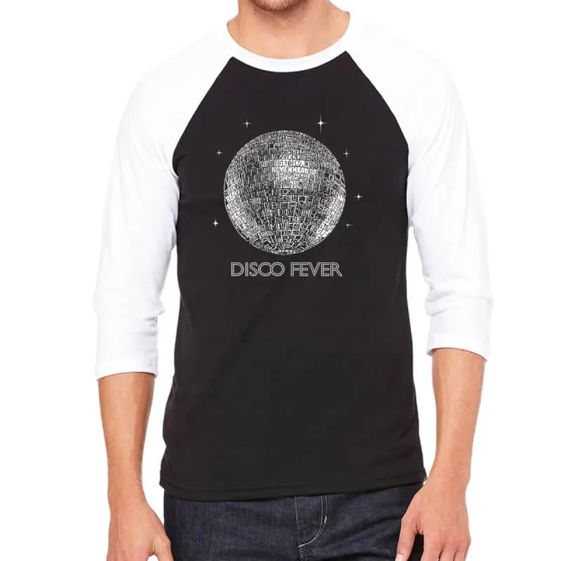 Disco Ball - Men's Raglan Baseball Word Art T-Shirt sold by LA Pop Art