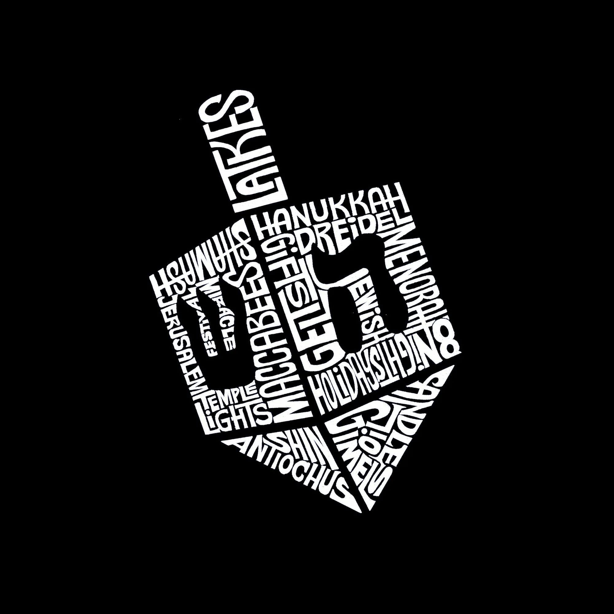 Hanukkah Dreidel - Men's Premium Blend Word Art T-Shirt sold by LA Pop Art product image thumbnail 2