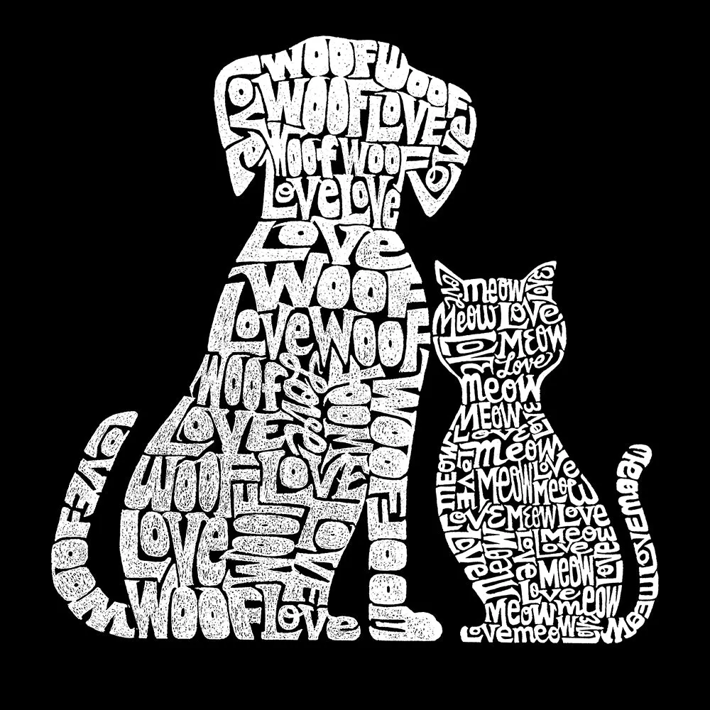 Dogs and Cats - Men's Raglan Baseball Word Art T-Shirt sold by LA Pop Art product image thumbnail 2