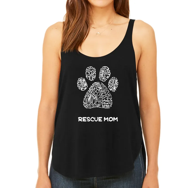 Rescue Mom - Women's Premium Word Art Flowy Tank Top made by LA Pop Art