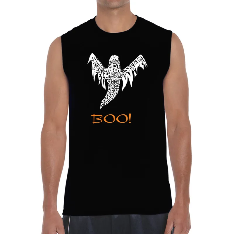 Halloween Ghost - Men's Word Art Sleeveless T-Shirt sold by LA Pop Art