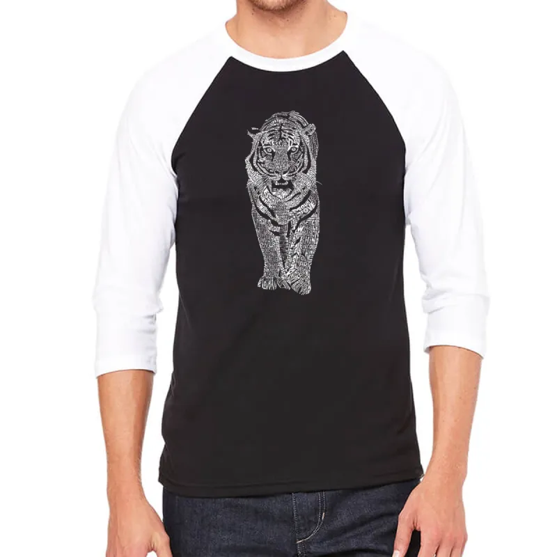 TIGER - Men's Raglan Baseball Word Art T-Shirt sold by LA Pop Art