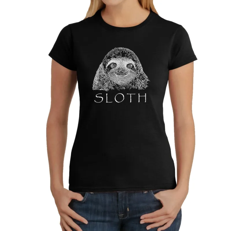 Sloth - Women's Word Art T-Shirt sold by LA Pop Art