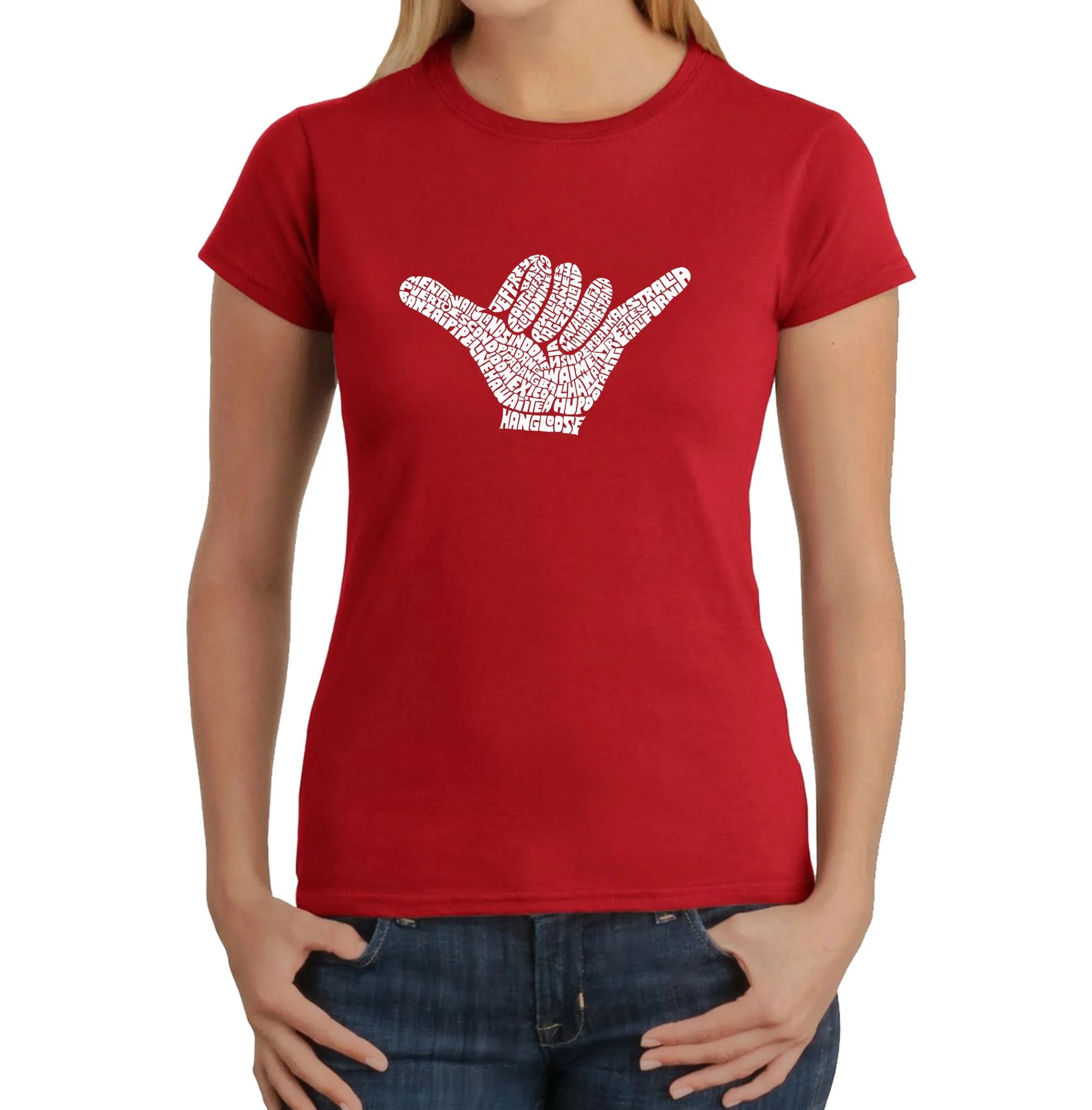 TOP WORLDWIDE SURFING SPOTS - Women's Word Art T-Shirt sold by LA Pop Art product image thumbnail 5
