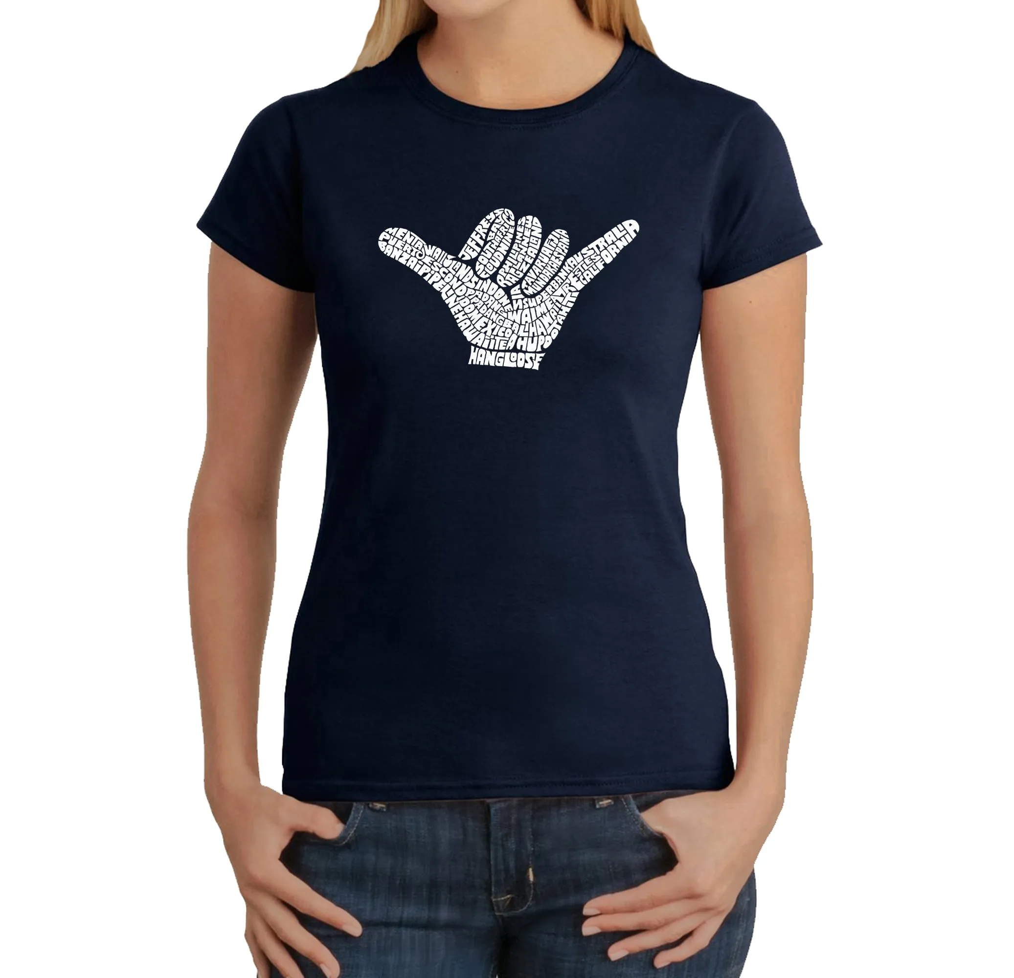 TOP WORLDWIDE SURFING SPOTS - Women's Word Art T-Shirt sold by LA Pop Art product image thumbnail 3