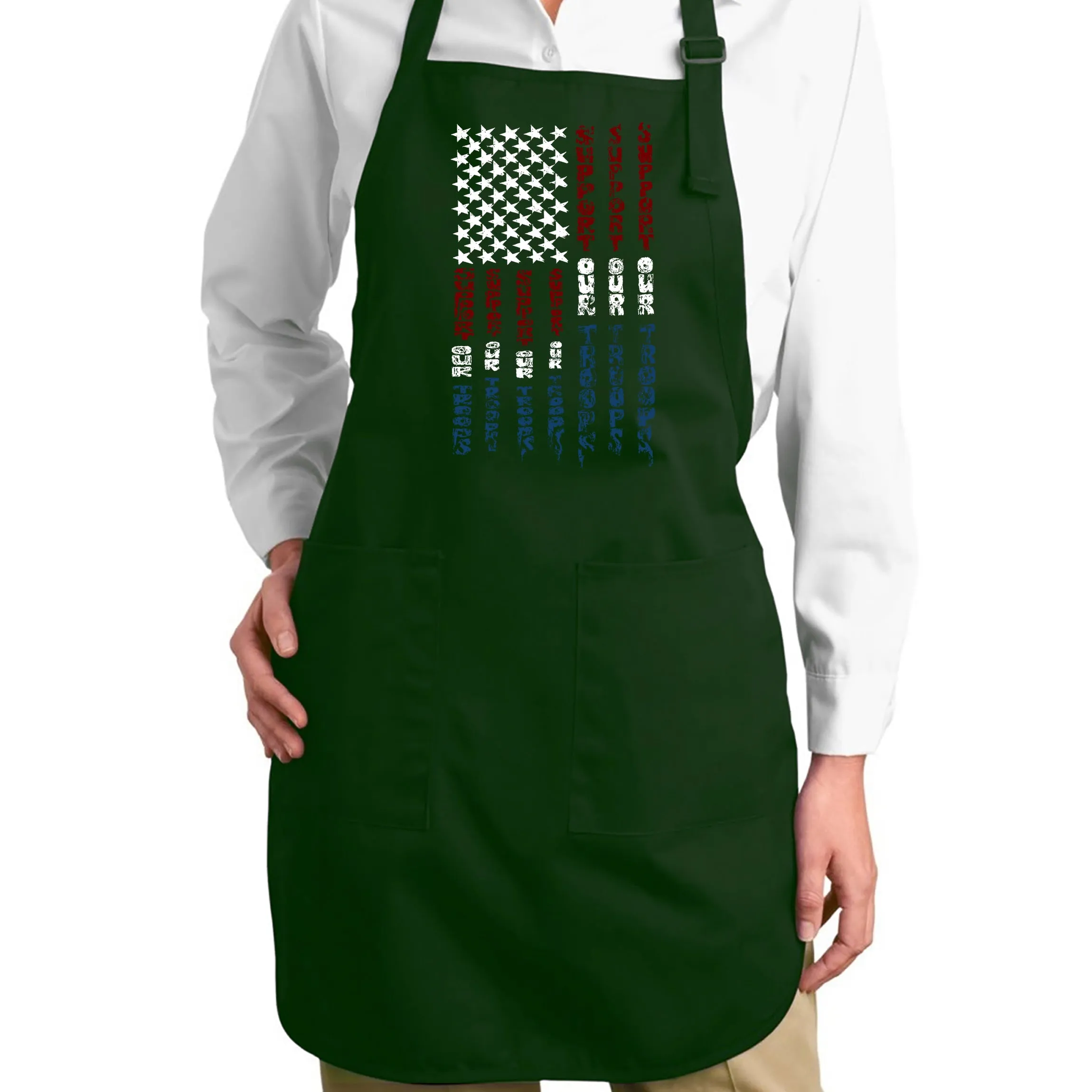 Support our Troops - Full Length Word Art Apron sold by LA Pop Art product image thumbnail 5