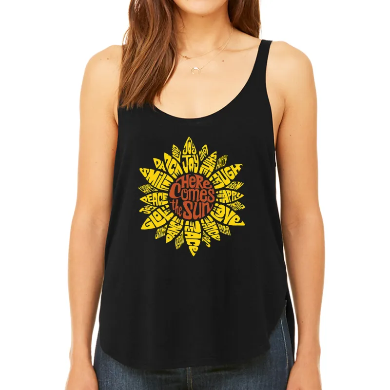 Sunflower  - Women's Premium Word Art Flowy Tank Top sold by LA Pop Art