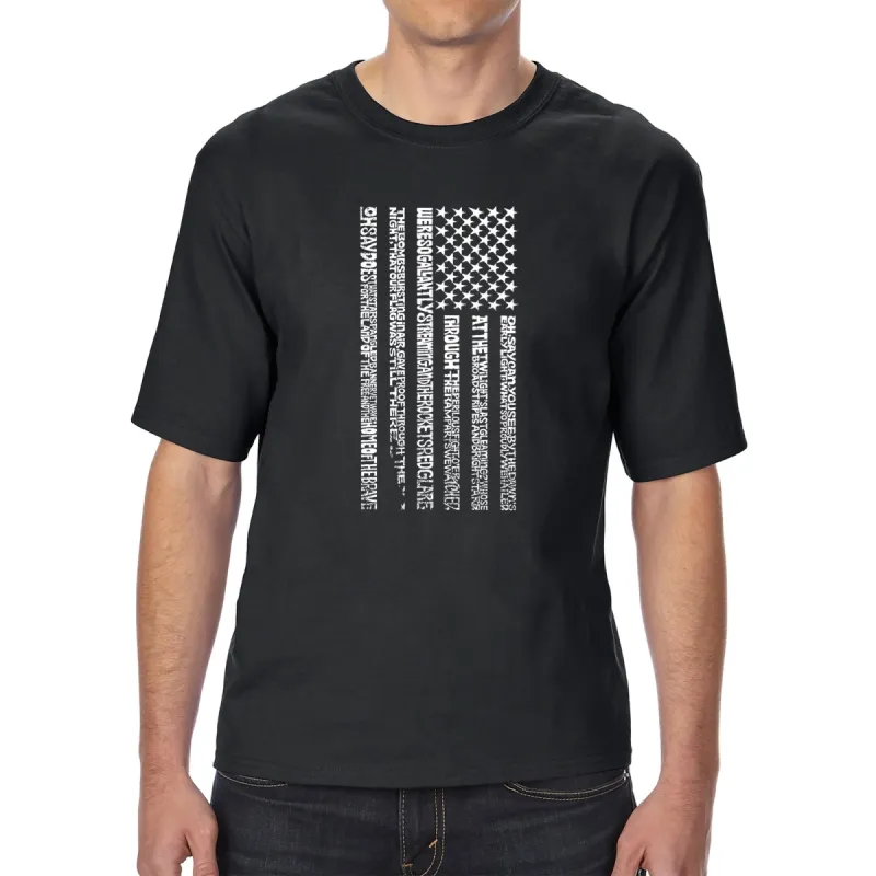 National Anthem Flag - Men's Tall Word Art T-Shirt sold by LA Pop Art