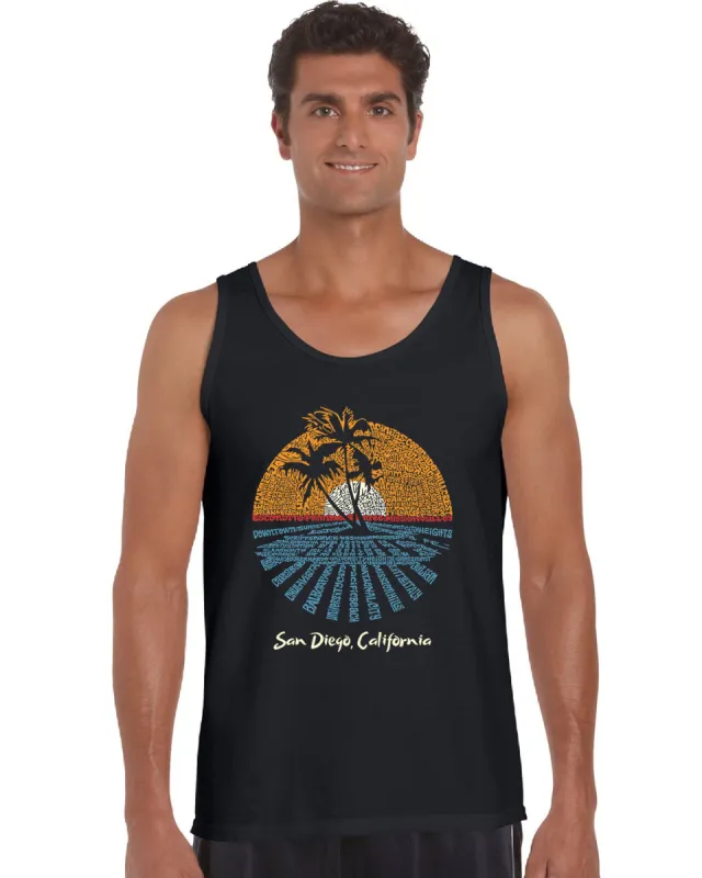 Cities In San Diego - Men's Word Art Tank Top sold by LA Pop Art