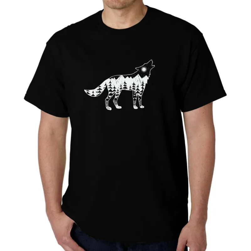 Howling Wolf - Men's Word Art T-Shirt sold by LA Pop Art
