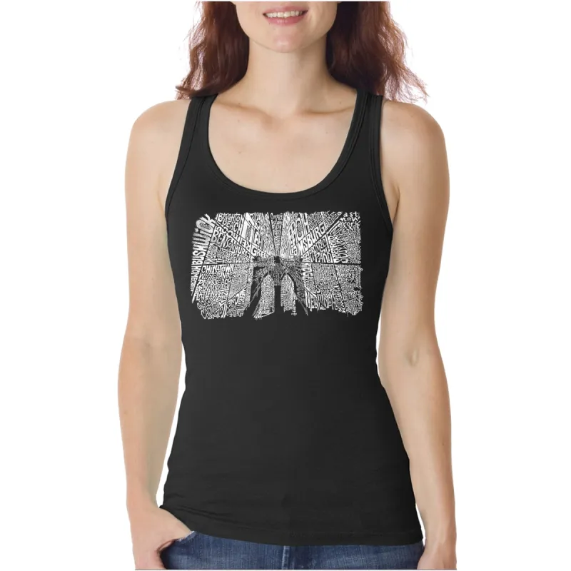 Brooklyn Bridge  - Women's Word Art Tank Top sold by LA Pop Art