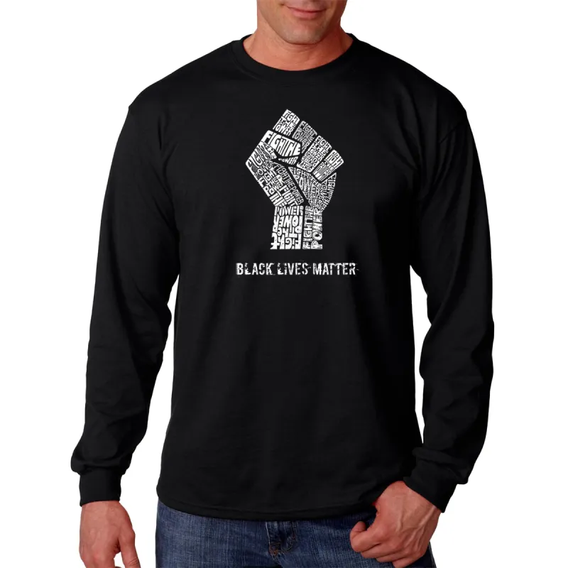 Black Lives Matter - Men's Word Art Long Sleeve T-Shirt sold by LA Pop Art