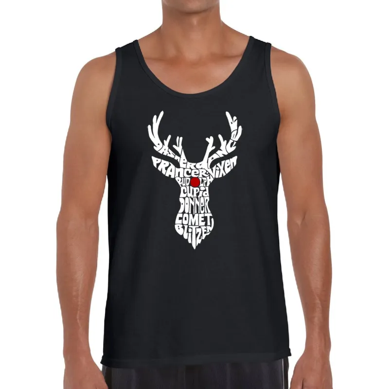 Santa's Reindeer  - Men's Word Art Tank Top sold by LA Pop Art