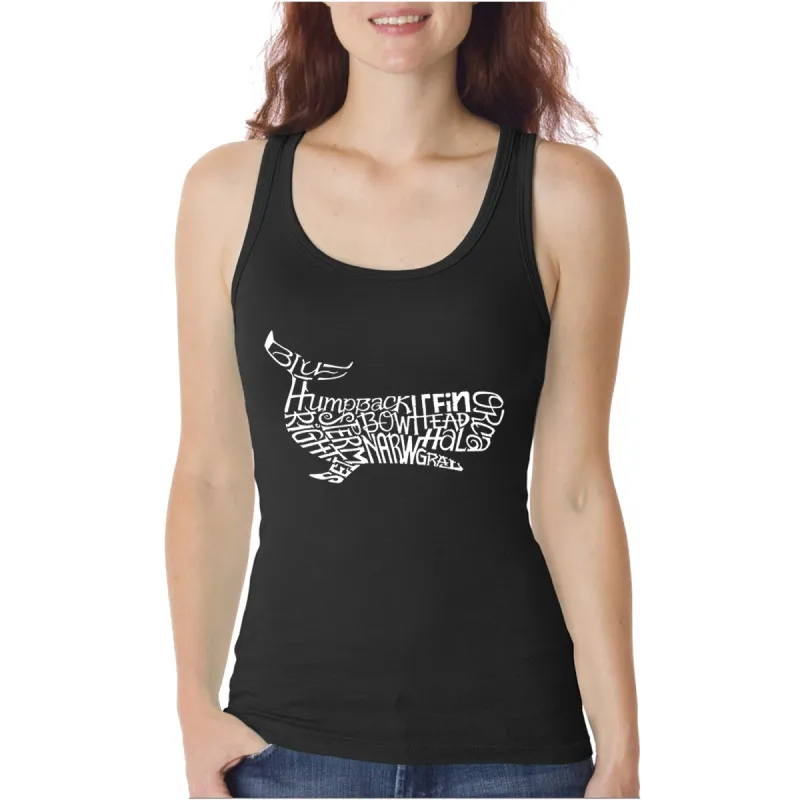 Humpback Whale - Women's Word Art Tank Top sold by LA Pop Art
